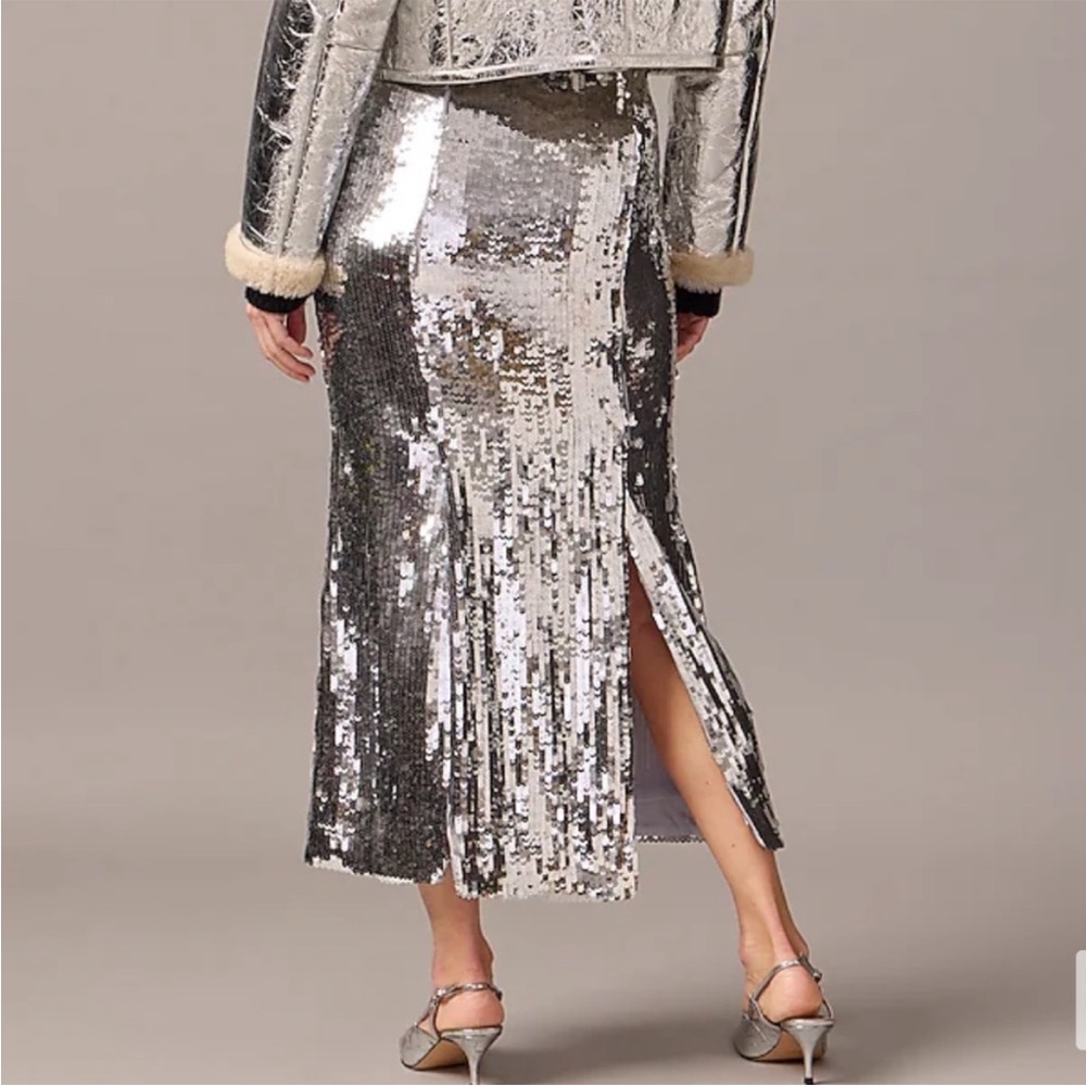 J.Crew Collection Sequin Tulip Midi Skirt